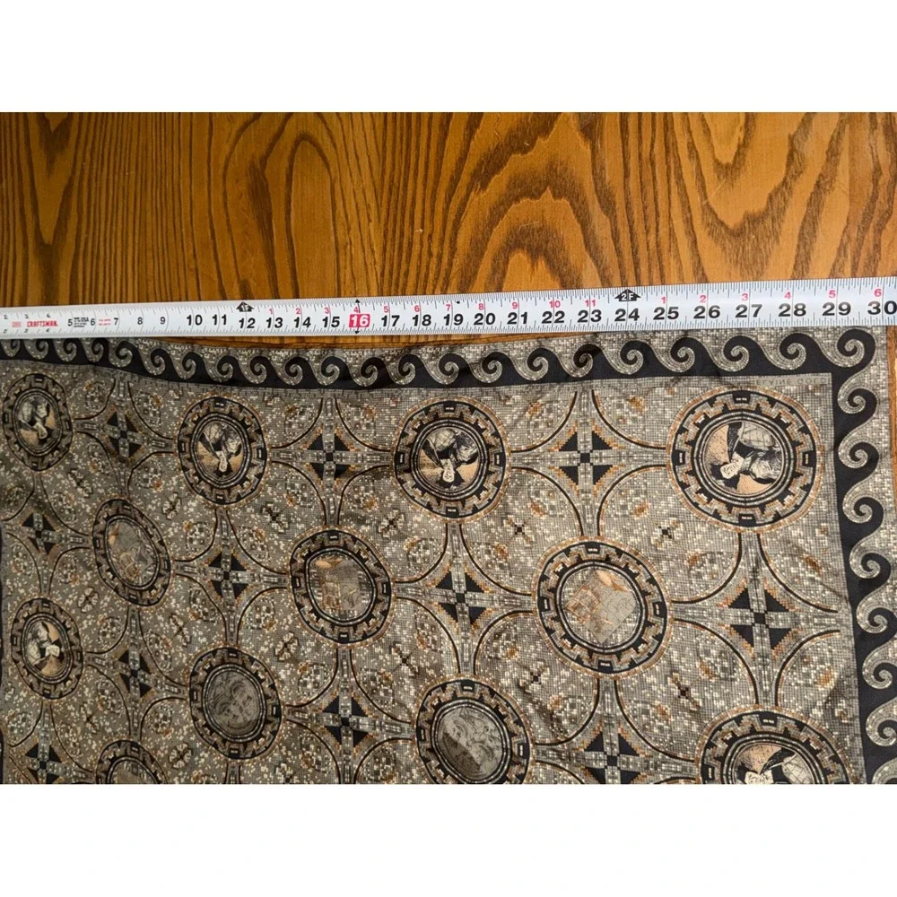 Designer‎ Silk Scarf Vintage Portrait Mosaic Design Square